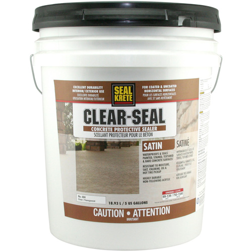 Produit d&eacute;tanch&eacute;it&eacute; protecteur Seal-Krete, 18,93 L, &agrave; l'eau, Satin, Transparent Les Fournitures Industrielles Méga