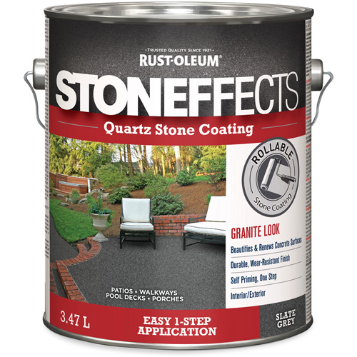 Rev&ecirc;tement &agrave; base de pierre de quartz Stoneffects, 3,78 L, &agrave; l'eau, Textur&eacute;, Gris Les Fournitures Industrielles Méga