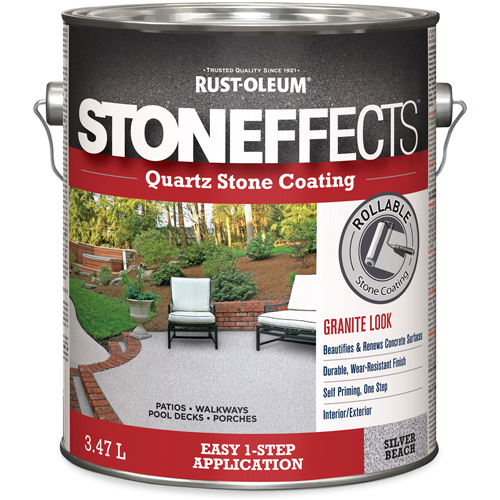Rev&ecirc;tement &agrave; base de pierre de quartz Stoneffects, 3,78 L, &agrave; l'eau, Textur&eacute;, Gris Les Fournitures Industrielles Méga
