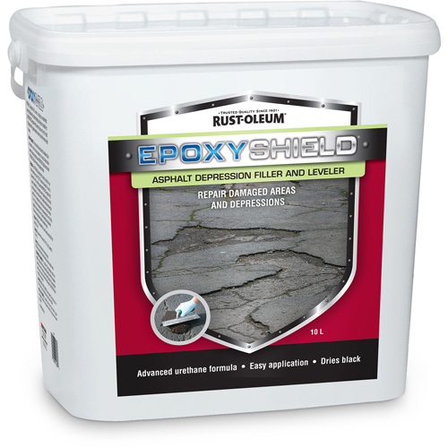 Mat&eacute;riau de remplissage de d&eacute;pression et de nivellement pour asphalte EpoxyShield, Seau, Noir Les Fournitures Industrielles Méga