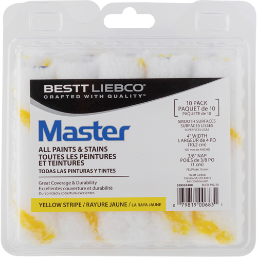 Master Yellow Stripe Mini Roller, 10 mm (3/8") Nap, 101.6 mm (4") L Les Fournitures Industrielles Méga
