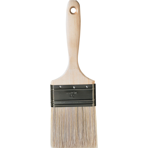 Pinceau pour murs et moulures One Coat, Soie blanche, Manche Bois, Largeur de 3" Les Fournitures Industrielles Méga