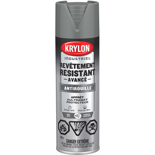 Peinture Tough Coat avec technologie Rust Barrier, Appr&ecirc;t gris, Ultra-mat, 425 g, Canette a&eacute;rosol Les Fournitures Industrielles Méga