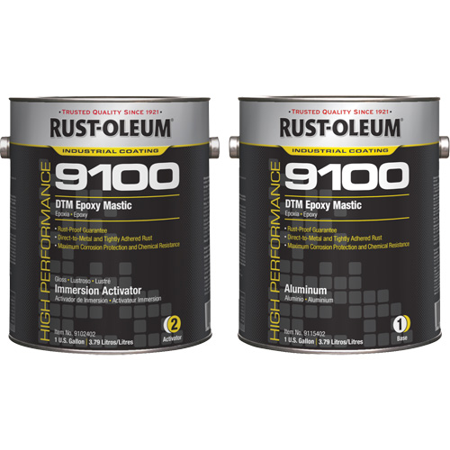 Ensemble de base et d'activateur pour mastic &eacute;poxy DTM du syst&egrave;me 9100, Aluminium, Gallon Les Fournitures Industrielles Méga
