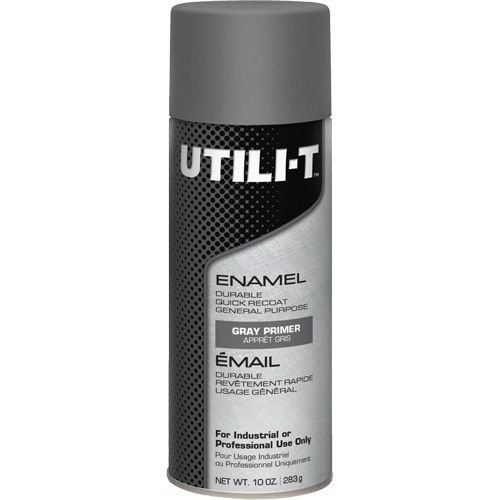 UTILI-T General Purpose Enamel Spray Paint, Grey Primer, 10 oz./283 g, Aerosol Can Les Fournitures Industrielles Méga