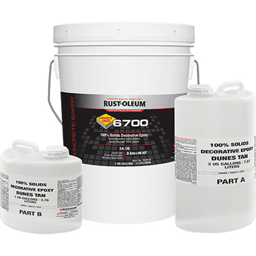 &eacute;poxy d&eacute;coratif 100 % de solides 6700, 3 gal., &eacute;poxy, Tr&egrave;s brillant, Beige Les Fournitures Industrielles Méga