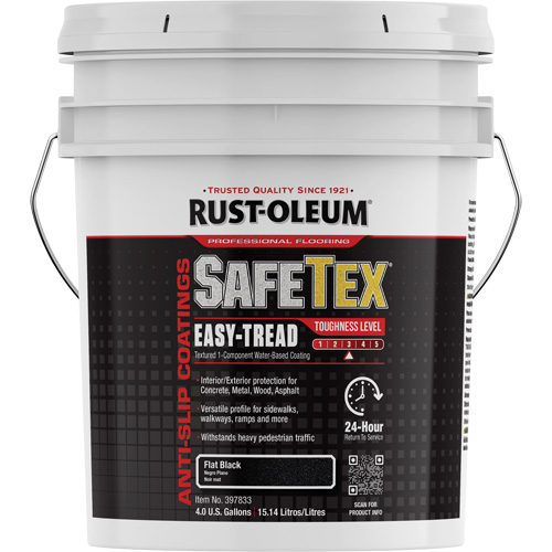 Rev&ecirc;tement d'acrylique SafeTex Easy-Tread, 4 gal., &agrave; l'eau, Plat/Textur&eacute;, Noir Les Fournitures Industrielles Méga