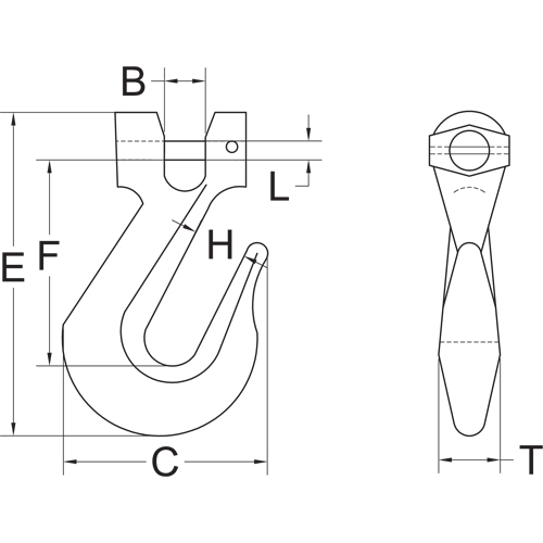 Clevis Slip Hook - Grade 70 Les Fournitures Industrielles Méga