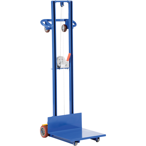 Platform Lift Stacker, Hand Winch Operated, 400 lbs. Capacity, 58" Max Lift Les Fournitures Industrielles Méga