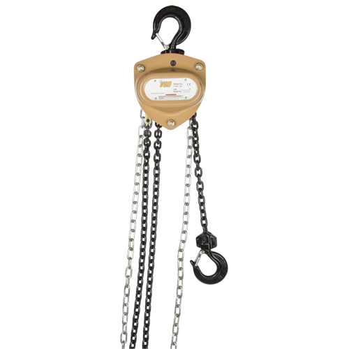 Heavy-Duty Gold Series Chain Hoist, 15' Lift, 2000 lbs. (1 tons) Capacity, Alloy Steel Chain Les Fournitures Industrielles Méga