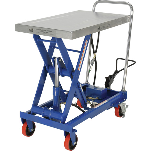 Pneumatic Hydraulic Scissor Lift Table, Steel, 32-1/2" L x 19-3/4" W, 1000 lbs. Cap. Les Fournitures Industrielles Méga