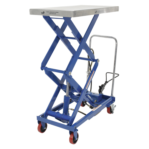Pneumatic Hydraulic Scissor Lift Table, Steel, 35-1/2" L x 20" W, 800 lbs. Cap. Les Fournitures Industrielles Méga
