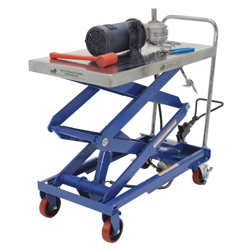 Pneumatic Hydraulic Scissor Lift Table, Steel, 35-1/2" L x 20" W, 800 lbs. Cap. Les Fournitures Industrielles Méga