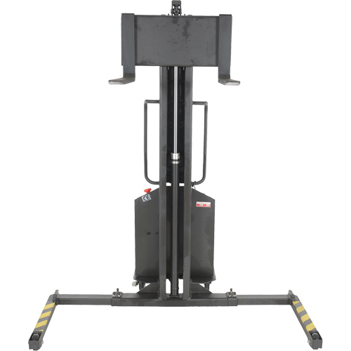 Narrow Mast Powered Lift Stacker, Electric Operated, 1000 lbs. Capacity, 63" Max Lift Les Fournitures Industrielles Méga