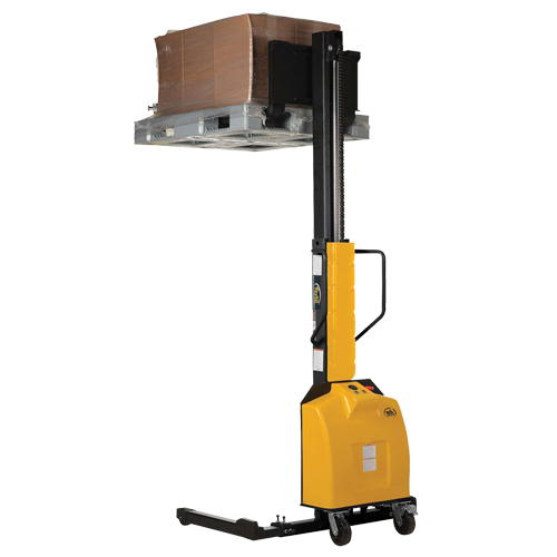 Narrow Mast Powered Lift Stacker, Electric Operated, 1500 lbs. Capacity, 98" Max Lift Les Fournitures Industrielles Méga