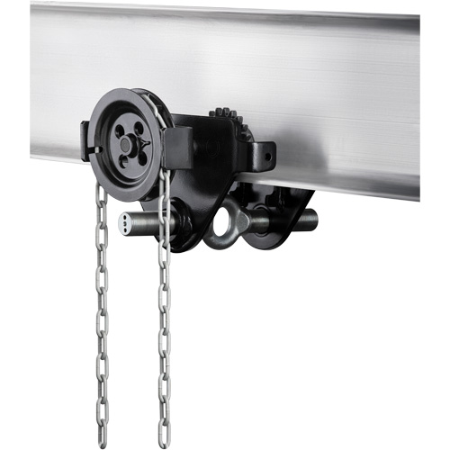 HTG Geared Clevis Trolley, 4409 lbs. (2 tons) Capacity, 2-39/64" - 8-43/64" Les Fournitures Industrielles Méga