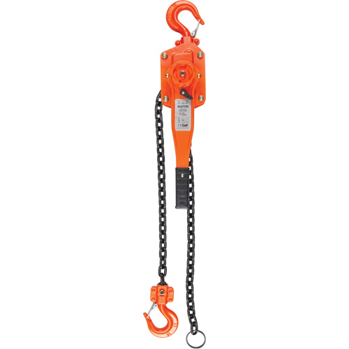 Lever Hoist, 5' Lift, 1500 lbs. (0.75 tons) Capacity, Alloy Steel Chain Les Fournitures Industrielles Méga