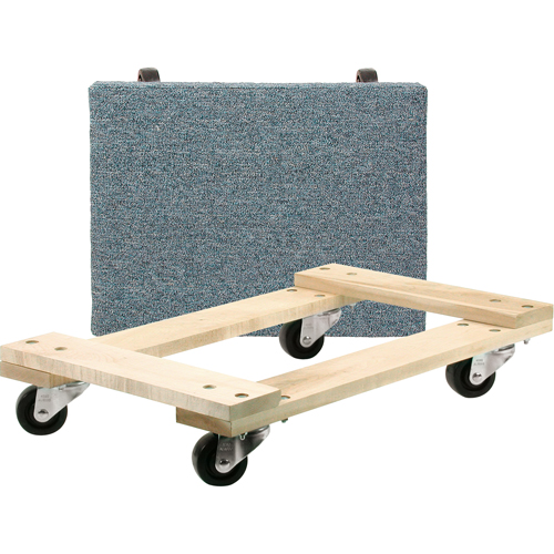 Chariots en bois franc - usage moyen, Roues en Polyol&eacute;fine, Capacit&eacute; de 900 lb, 18" la x 24" p x 7" h Les Fournitures Industrielles Méga