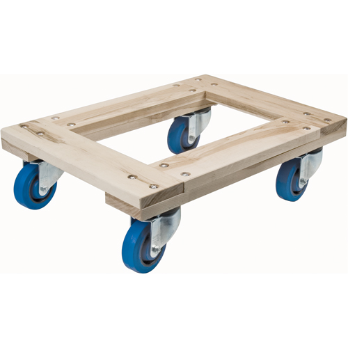 Chariots en bois franc - usage intensif, Roues en Caoutchouc, Capacit&eacute; de 1400 lb, 18" la x 30" p x 7" h Les Fournitures Industrielles Méga