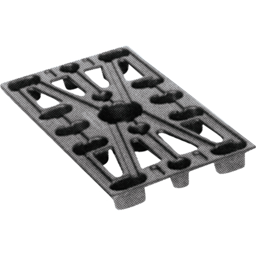 Plastic Pallets, 4-Way Entry, 24" L x 12" W x 1-1/2" H Les Fournitures Industrielles Méga
