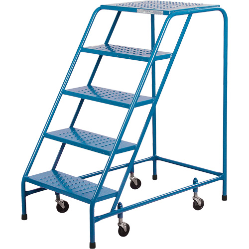 CSA-Certified Rolling Step Ladder, 5 Steps, 22" Step Width, 46" Platform Height, Steel Les Fournitures Industrielles Méga