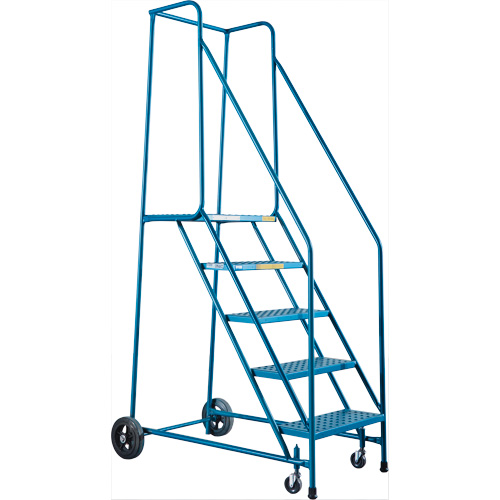 CSA-Certified Rolling Step Ladder, 5 Steps, 22" Step Width, 46" Platform Height, Steel Les Fournitures Industrielles Méga