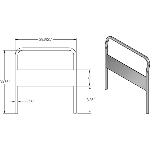 30" Chrome Handle for Platform Truck Les Fournitures Industrielles Méga