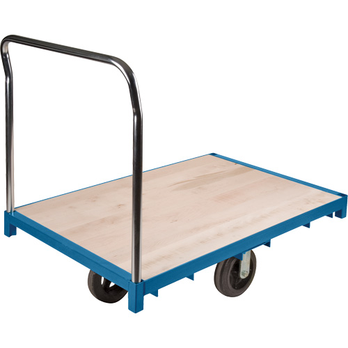 Chariot &agrave; plateforme robuste, 48" lo x 24" la x Capacit&eacute; 2000 lb, Roues en Caoutchouc Les Fournitures Industrielles Méga