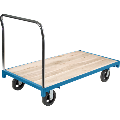 Chariot &agrave; plateforme robuste, 60" lo x 30" la, Capacit&eacute; de 2000 lb, Roues en Caoutchouc Les Fournitures Industrielles Méga