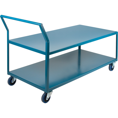 Heavy-Duty Low Profile Shop Carts, 2 Tiers, 30" W x 72" D x 40" H, 1200 lbs. Cap. Les Fournitures Industrielles Méga
