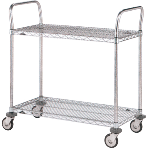 Chariots utilitaires standards, Acier inoxydable, 24" x 39" x 24", Capacit&eacute; 500 lb Les Fournitures Industrielles Méga