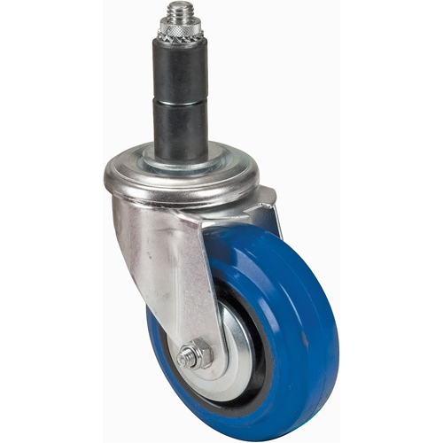 Roulette en caoutchouc &agrave; tige, Pivotant, Diam&egrave;tre 4" (101,6 mm) Les Fournitures Industrielles Méga