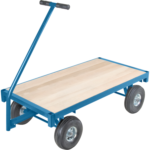 Chariots wagon ergonomiques &agrave; plateforme, 30" la x 60" lo, 45" Poign&eacute;e, 1000 lb Capacit&eacute;, 10" Dia. de roue, Pneumatique Roues Les Fournitures Industrielles Méga
