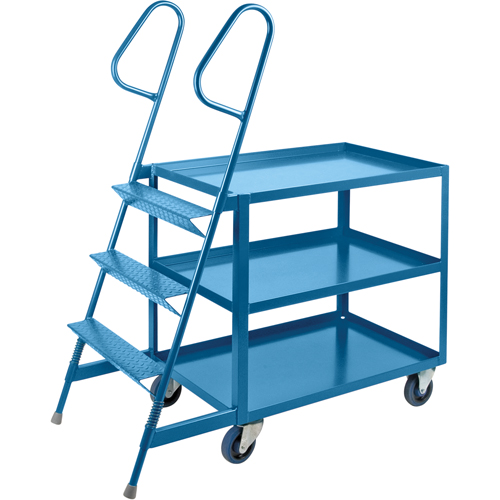 Chariots &agrave; cueillette, Acier, 24" la x 52" p, 3 tablettes, Capacit&eacute; 1200 lb Les Fournitures Industrielles Méga