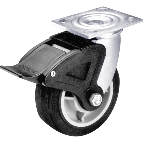 Total Locking Caster, Swivel with Brake, 6" (152.4 mm), Polyurethane, 900 lbs. (408 kg.) Les Fournitures Industrielles Méga