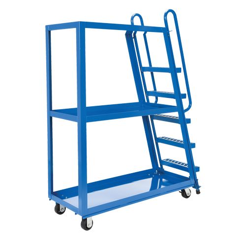Stock Picking Cart, Steel, 21-7/8" W x 56-1/8" D, 3 Shelves, 1000 lbs. Capacity Les Fournitures Industrielles Méga
