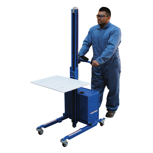 Gerbeur &agrave; plateforme &agrave; &eacute;l&eacute;vation rapide, M&eacute;canisme &eacute;lectrique, Capacit&eacute; de 175 lb, Levage max de 57" Les Fournitures Industrielles Méga