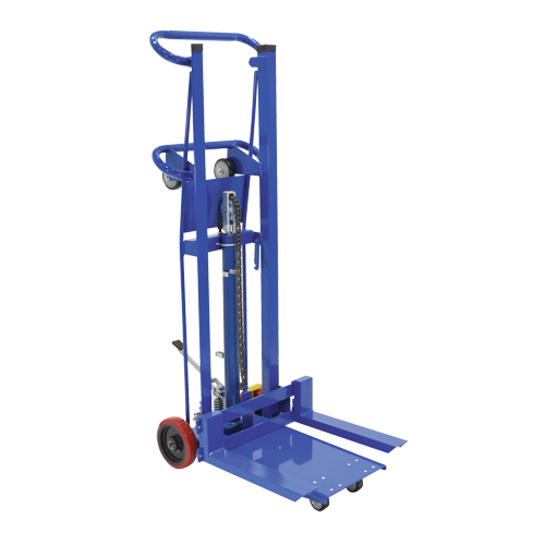 Empileur &agrave; plateforme, M&eacute;canisme Pompe au pied, Capacit&eacute; de 750 lb, Levage max de 52" Les Fournitures Industrielles Méga
