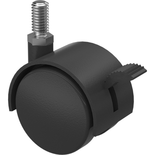 Twin Wheel Caster (300/400 Series), Swivel with Brake, 2" (51 mm) Dia., 75 lbs. (34 kg.) Capacity Les Fournitures Industrielles Méga