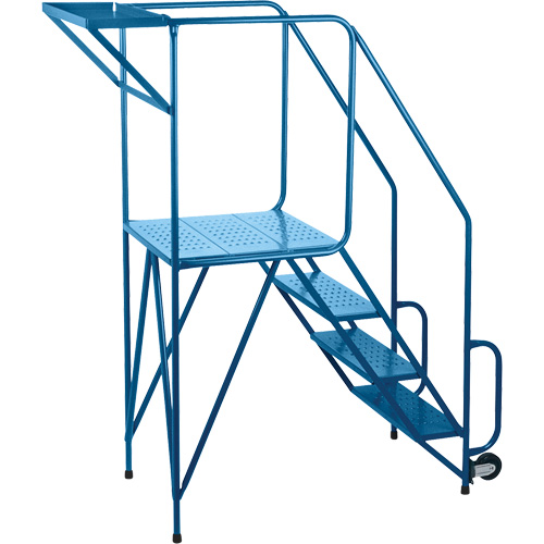 Mechanics/Maintenance Rolling Ladder, Steel, 4 Steps, 38" Platform Height Les Fournitures Industrielles Méga