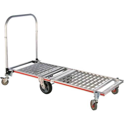 Six Wheel Folding Platform Truck, Aluminum, 1550 lbs., 61-7/8" L x 23-1/4" W, 39" High Les Fournitures Industrielles Méga