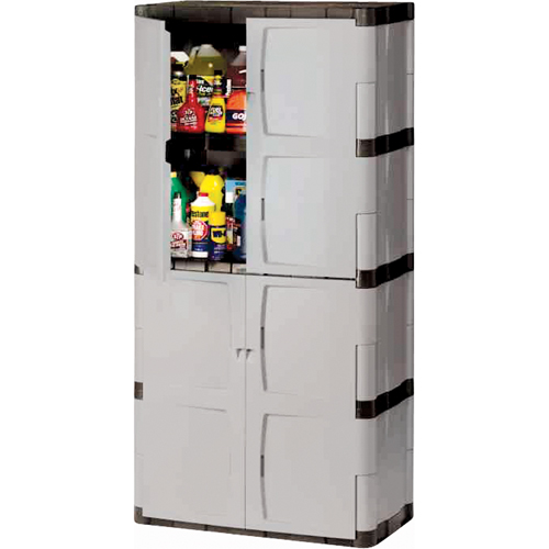 Armoire robuste, Plastique, 3 Tablettes, 72" h x 36" la x 18" P, Mica et charbon Les Fournitures Industrielles Méga