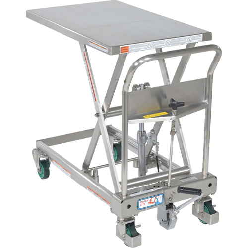 Hydraulic Scissor Lift Table, 31-1/2" L x 19-1/2" W, Stainless Steel, 550 lbs. Capacity Les Fournitures Industrielles Méga