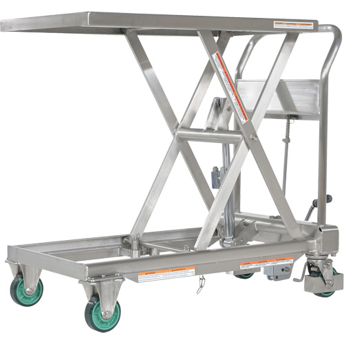 Hydraulic Scissor Lift Table, 31-1/2" L x 19-1/2" W, Stainless Steel, 550 lbs. Capacity Les Fournitures Industrielles Méga