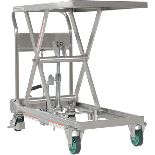 Hydraulic Scissor Lift Table, 31-1/2" L x 19-1/2" W, Stainless Steel, 550 lbs. Capacity Les Fournitures Industrielles Méga