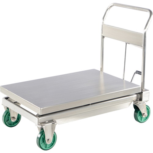 Hydraulic Scissor Lift Table, 35-1/2" L x 19-3/4" W, Stainless Steel, 1100 lbs. Capacity Les Fournitures Industrielles Méga