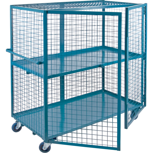 Chariot en treillis m&eacute;tallique, 2 niveaux, 51" lo x 26" la x 62,5" h, Cap. 2400 lb Les Fournitures Industrielles Méga