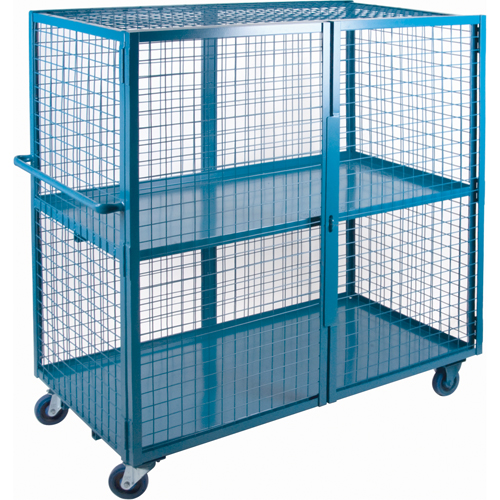 Chariot en treillis m&eacute;tallique, 2 niveaux, 63" lo x 32" la x 62,5" h, Cap. 1200 lb Les Fournitures Industrielles Méga
