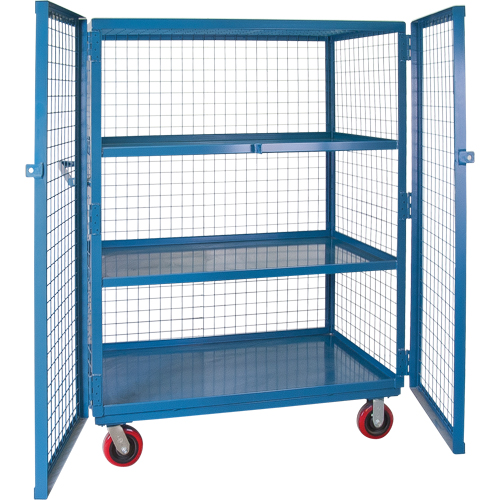 Wire Mesh Truck, 3 Tiers, 51" L x 32" W x 62.5" H, 2400 lbs. Cap. Les Fournitures Industrielles Méga