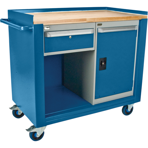 Industrial Duty Mobile Service Workbenches, Wood Surface Les Fournitures Industrielles Méga